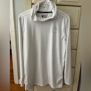 Carhartt White Relaxed Fit Sun Defender Hooded Shirt